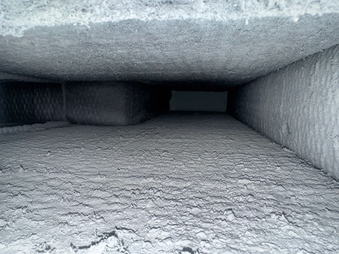 Main supply duct cleaned after service