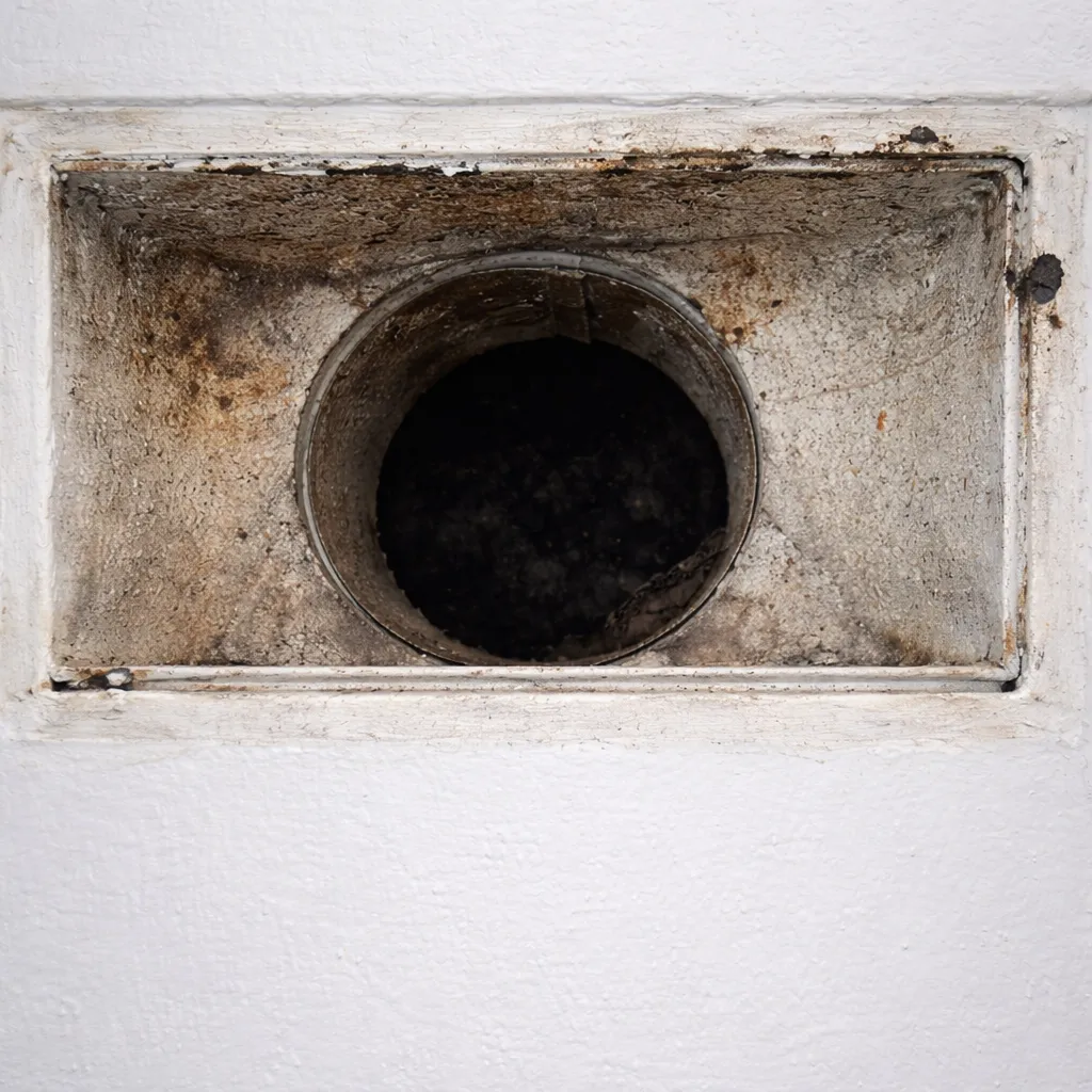Wall supply vent grimy before cleaning